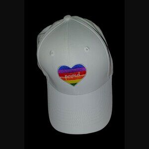 The Phluid Project White Rainbow Proud Pride White Adjustable Dad Style Hat Cap